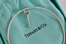 Load image into Gallery viewer, Tiffany & Co. Silver Small Heart Key Dangle Bangle Bracelet *Custom*