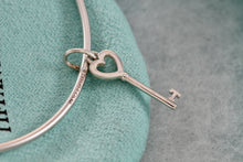 Load image into Gallery viewer, Tiffany & Co. Silver Small Heart Key Dangle Bangle Bracelet *Custom*