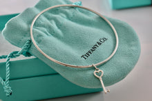 Load image into Gallery viewer, Tiffany & Co. Silver Small Heart Key Dangle Bangle Bracelet *Custom*