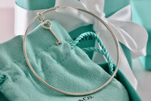 Load image into Gallery viewer, Tiffany & Co. Silver Small Heart Key Dangle Bangle Bracelet *Custom*