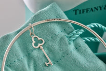 Load image into Gallery viewer, Tiffany & Co. Silver Small Trefoil Key Dangle Bangle Bracelet *Custom*