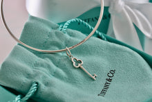Load image into Gallery viewer, Tiffany & Co. Silver Small Trefoil Key Dangle Bangle Bracelet *Custom*