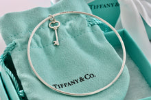Load image into Gallery viewer, Tiffany & Co. Silver Small Oval Key Dangle Bangle Bracelet *Custom*
