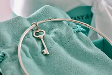 Load image into Gallery viewer, Tiffany & Co. Silver Small Oval Key Dangle Bangle Bracelet *Custom*