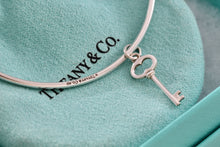Load image into Gallery viewer, Tiffany & Co. Silver Small Oval Key Dangle Bangle Bracelet *Custom*