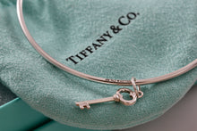 Load image into Gallery viewer, Tiffany & Co. Silver Small Oval Key Dangle Bangle Bracelet *Custom*