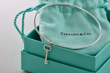 Load image into Gallery viewer, Tiffany & Co. Silver Small Oval Key Dangle Bangle Bracelet *Custom*