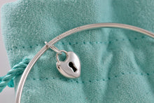 Load image into Gallery viewer, Tiffany & Co. Silver Small Keyhole Heart Dangle Bangle Bracelet *Custom*