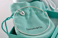 Load image into Gallery viewer, Tiffany & Co. Silver Small Keyhole Heart Dangle Bangle Bracelet *Custom*