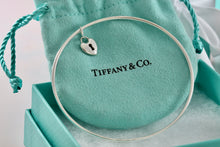 Load image into Gallery viewer, Tiffany & Co. Silver Small Keyhole Heart Dangle Bangle Bracelet *Custom*