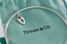 Load image into Gallery viewer, Tiffany & Co. Silver Small Keyhole Heart Dangle Bangle Bracelet *Custom*