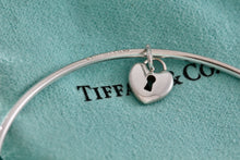 Load image into Gallery viewer, Tiffany & Co. Silver Small Keyhole Heart Dangle Bangle Bracelet *Custom*