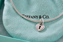 Load image into Gallery viewer, Tiffany & Co. Silver Small Keyhole Heart Dangle Bangle Bracelet *Custom*