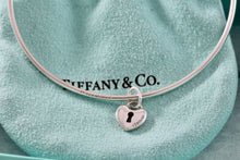 Load image into Gallery viewer, Tiffany & Co. Silver Small Keyhole Heart Dangle Bangle Bracelet *Custom*