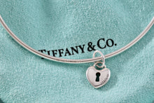 Load image into Gallery viewer, Tiffany & Co. Silver Small Keyhole Heart Dangle Bangle Bracelet *Custom*