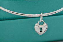 Load image into Gallery viewer, Tiffany & Co. Silver Small Keyhole Heart Dangle Bangle Bracelet *Custom*