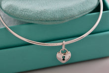Load image into Gallery viewer, Tiffany & Co. Silver Small Keyhole Heart Dangle Bangle Bracelet *Custom*