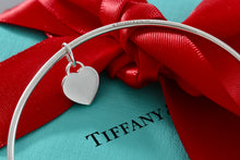Load image into Gallery viewer, Tiffany & Co. Silver Small Heart Dangle Bangle Bracelet *Custom*