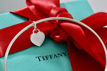 Load image into Gallery viewer, Tiffany & Co. Silver Small Heart Dangle Bangle Bracelet *Custom*