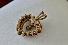 Load image into Gallery viewer, Red Garnet Diamond Heart 10Kt. Yellow Gold Pendant