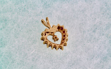 Load image into Gallery viewer, Red Garnet Diamond Heart 10Kt. Yellow Gold Pendant