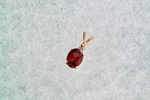 Load image into Gallery viewer, 10Kt. Yellow Gold Red Garnet Oval Diamond Pendant