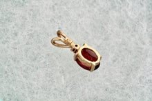 Load image into Gallery viewer, 10Kt. Yellow Gold Red Garnet Oval Diamond Pendant