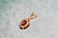 Load image into Gallery viewer, 10Kt. Yellow Gold Red Garnet Oval Diamond Pendant
