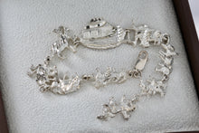 Load image into Gallery viewer, Sterling Silver Noah's Ark Paired Animal Link 7.25" Bracelet