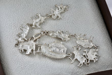 Load image into Gallery viewer, Sterling Silver Noah's Ark Paired Animal Link 7.25" Bracelet