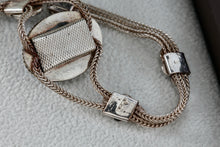 Load image into Gallery viewer, Sterling Silver Handmade Large Oval Blue Lapis Stone Floral Rope Chain 7.5" Bracelet