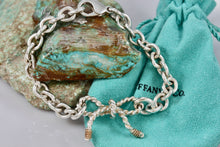 Load image into Gallery viewer, Tiffany & Co. 14K Gold & Silver Twist Ribbon Bow Bracelet Customized