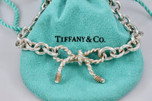 Load image into Gallery viewer, Tiffany & Co. 14K Gold & Silver Twist Ribbon Bow Bracelet Customized
