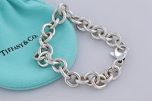 Load image into Gallery viewer, Tiffany & Co. Silver 10mm Link 7.5" Charm Clasp Bracelet