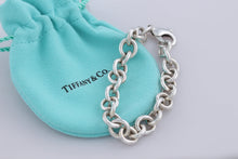 Load image into Gallery viewer, Tiffany & Co. Silver 10mm Link 7.5" Charm Clasp Bracelet