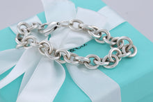 Load image into Gallery viewer, Tiffany & Co. Silver 10mm Link 7.5" Charm Clasp Bracelet