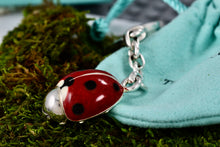 Load image into Gallery viewer, Tiffany & Co. Nature Silver Red Enamel Ladybug Keychain Key Ring/ Purse Clip