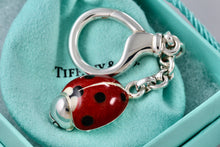 Load image into Gallery viewer, Tiffany & Co. Nature Silver Red Enamel Ladybug Keychain Key Ring/ Purse Clip