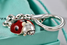 Load image into Gallery viewer, Tiffany & Co. Nature Silver Red Enamel Ladybug Keychain Key Ring/ Purse Clip
