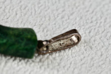 Load image into Gallery viewer, Sterling Silver Carved Malachite Empowerment Fist Power Pendant Vintage