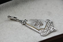 Load image into Gallery viewer, Theda Sterling Silver Mother Of Pearl Star of David Pendulum Rhinestone Charm Pendant