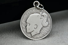 Load image into Gallery viewer, Lamode Sterling Silver "Little Girl" Round Circle Charm Pendant