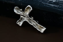Load image into Gallery viewer, Sterling Silver Nugget Slider Cross Pendant Signed