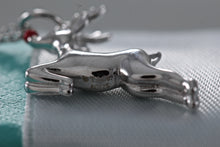 Load image into Gallery viewer, Tiffany & Co. Silver Red Enamel Reindeer Pendant 16" Necklace