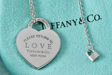Load image into Gallery viewer, Return To Tiffany & Co. 18Kt. White Gold Diamond Pave "LOVE" Heart Pendant 18" Necklace