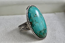 Load image into Gallery viewer, Barse Sterling Silver Huge Oval Turquoise High Quality Ring Size 8
