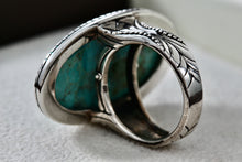 Load image into Gallery viewer, Barse Sterling Silver Huge Oval Turquoise High Quality Ring Size 8