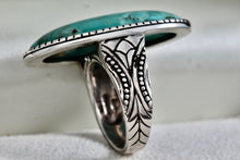 Load image into Gallery viewer, Barse Sterling Silver Huge Oval Turquoise High Quality Ring Size 8