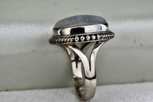 Load image into Gallery viewer, Sterling Silver Large Handmade Oval Crystal Moonstone Ring Size 6.5