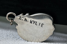 Load image into Gallery viewer, Eula "E.M" Wylie Native American Sterling Silver Turquoise Flower Feather Design Pendant